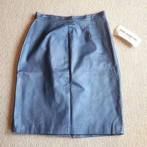 RARE RARE Vintage Lew Magram Metallic Leather Skirt NEW